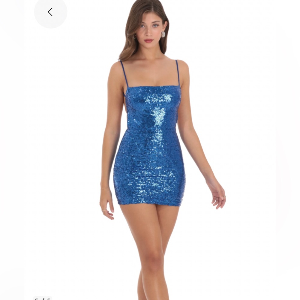 Starstruck Strappy Dress in Lapis Blue